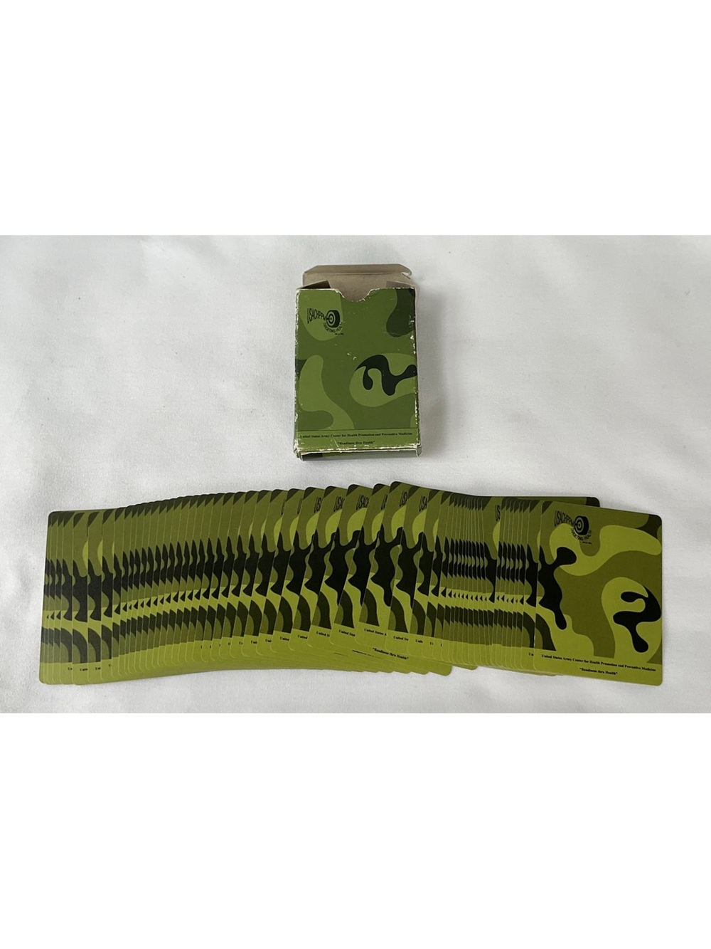 US ARMY Playing Cards Hygiene Health Promotion Conservare Salutem Camouflage